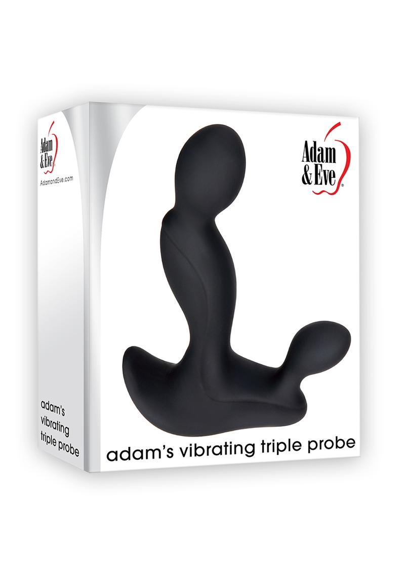 Adam & Eve Adams Vibrating Triple Probe Prostate Massager Usb Rechargeable Waterproof Black