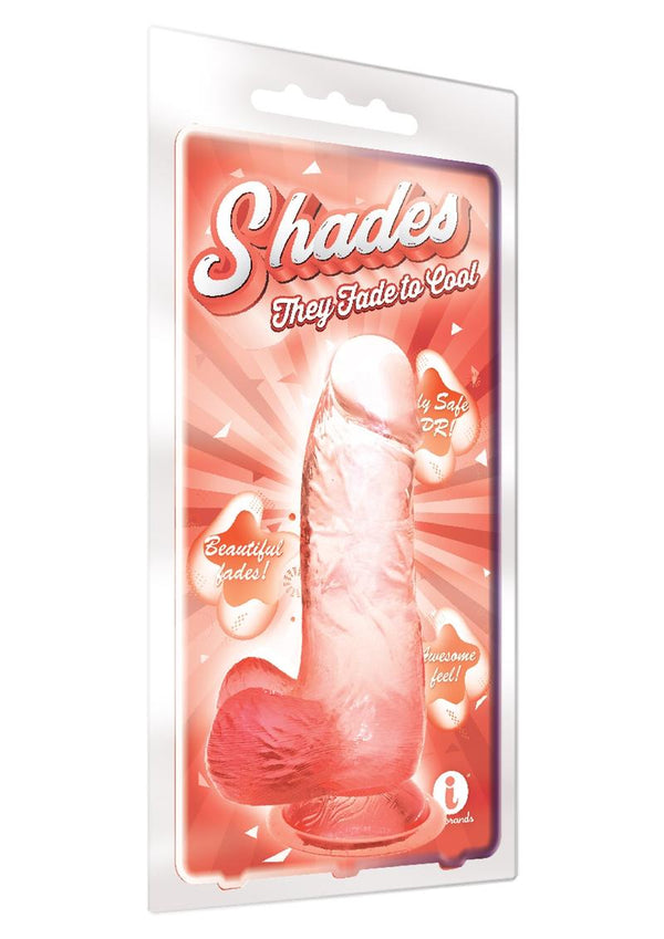 Shades Gradient 6 Inch Realistic Jelly Dong Non Vibrating Harness Compatible Clear/Orange