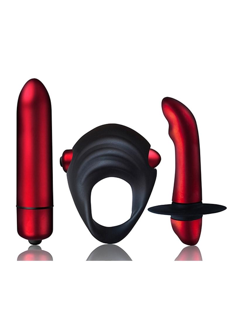 Truly Yours Red Temptations Kit Couples Play Vibrating Prostate Stimulator Truly Yours Bullet Vibrating Pleasure Ring