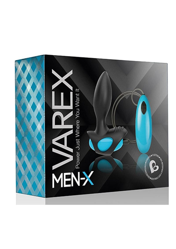 Men-X Varex Anal Plug P-Spot Stimulator Waterproof Usb Magnetic Charge Multi Function  Blue/Black