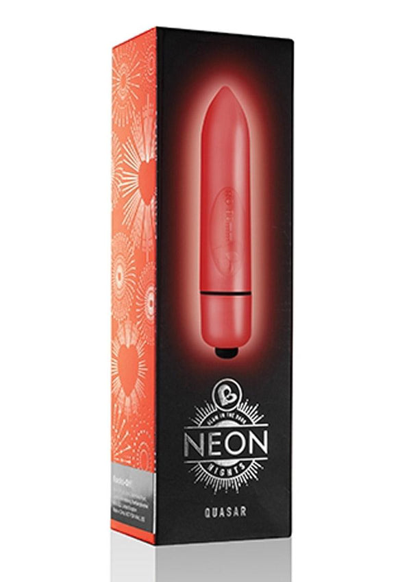 Rocks-Off 80mm  Neon Nights Quasar Vibrating Bullet Multi Function Waterproof Red