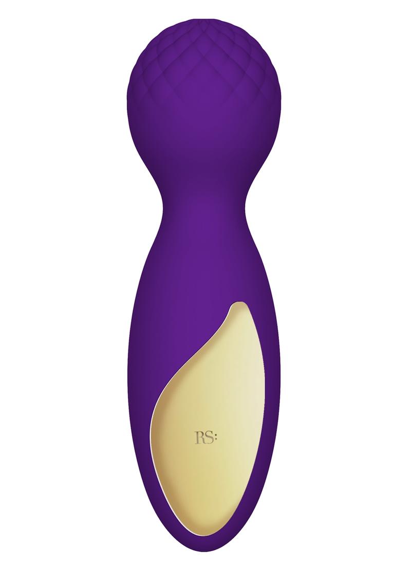 Rianne S Lovely Leopard  Mini Wand Massager Multi Speed Silicone Waterproof  Rechargeable Purple