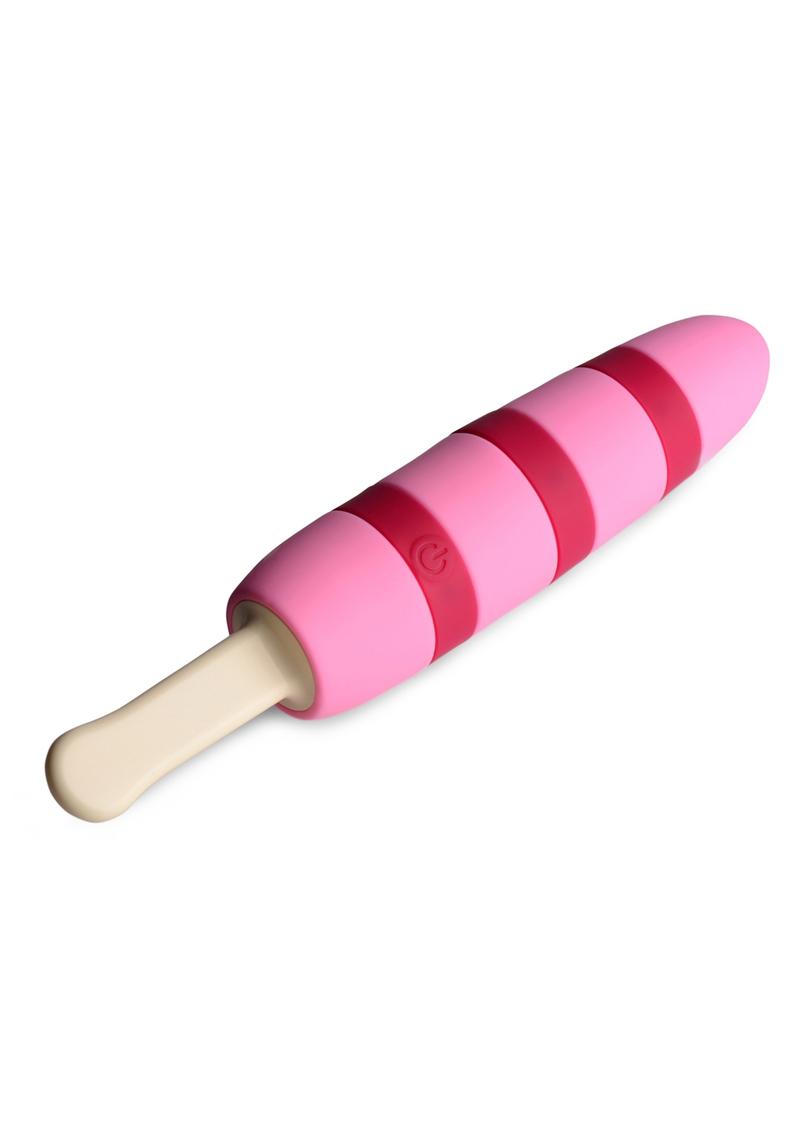 Cocksicle Ticklin' Pink 10X Popsicle Vibrator Silicone Rechargeable Multi Speed