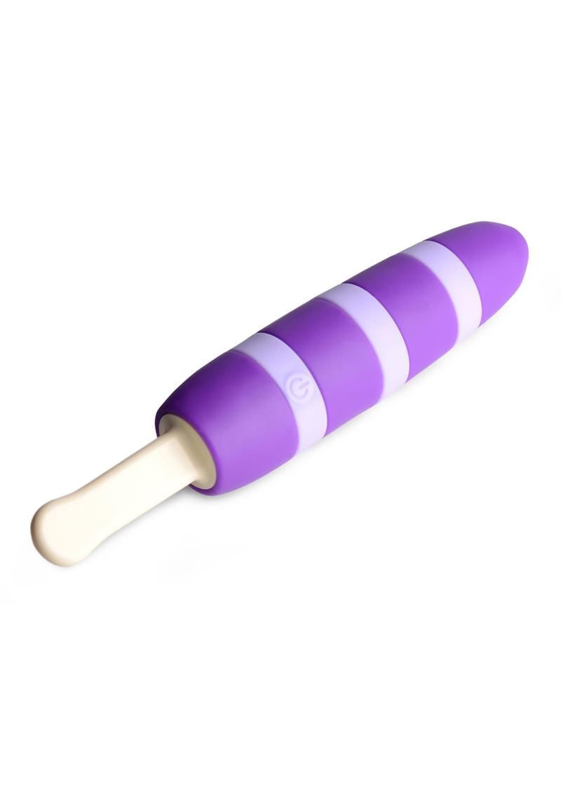 Cocksicle Pleasin' Purple 10X Popsicle Vibrator Silicone Rechargeable Multi Speed