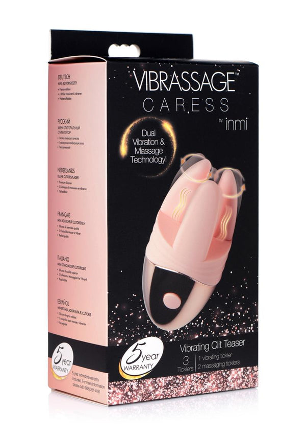 Inmi Vibrassage Caress Vibrating Clit Teaser Silicone Rechargeable  Dual Vibration