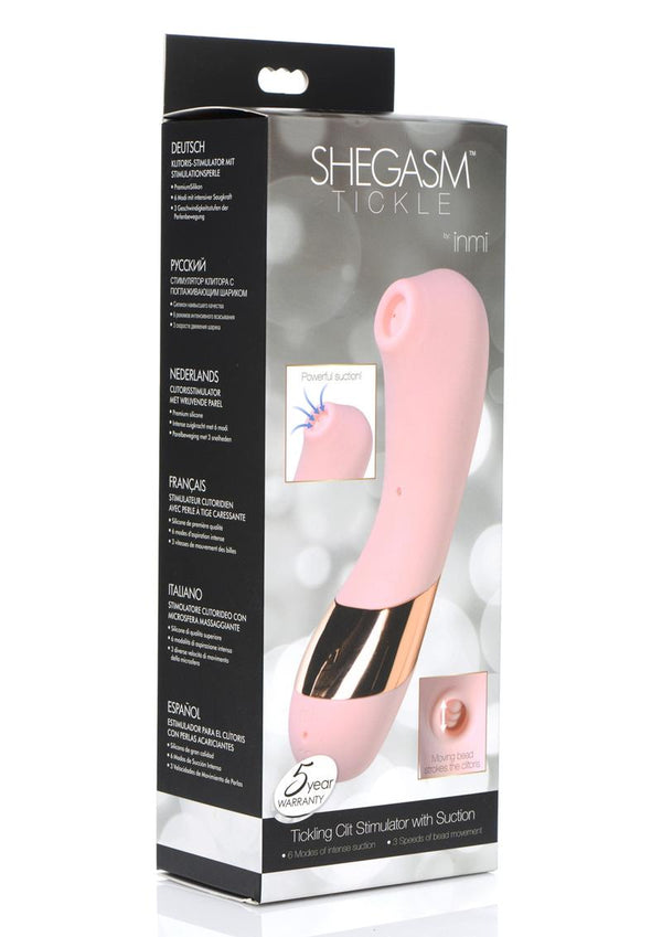 Inmi Shegasm Tickle Clit Stimulator With Suction Rechargeable Waterproof