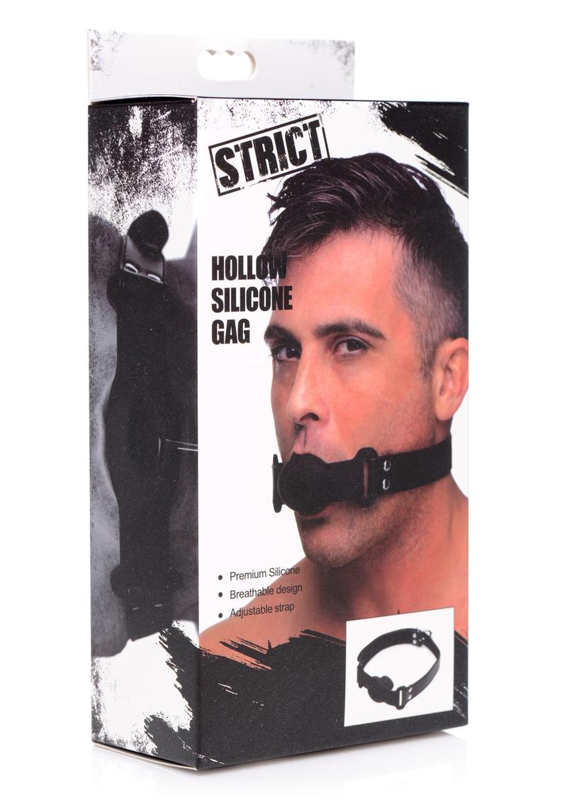 Strict Hollow Silicone Gag Adjustable Black