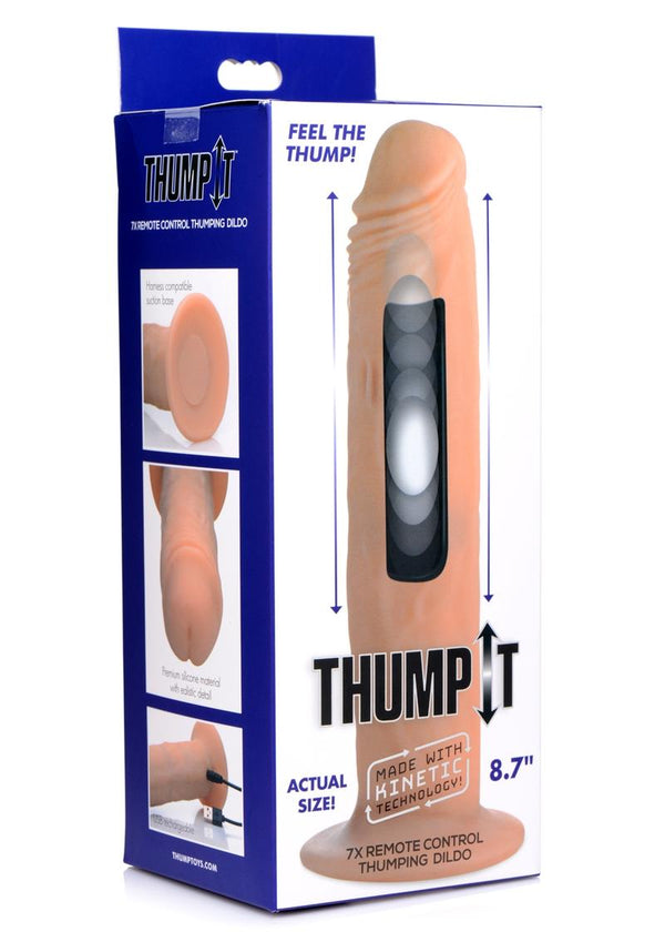 Thump It 7X Wireless Remote Control Thumping Silicone Realistic Dildo Flesh 9 Inches