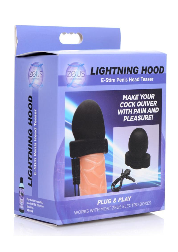 Zeus Lightning Hood E-Stim Penis Head Tease Silicone