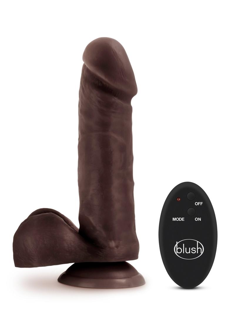 Dr. Skin Vibrating Dildo With Remote Control 8in - Chocolate