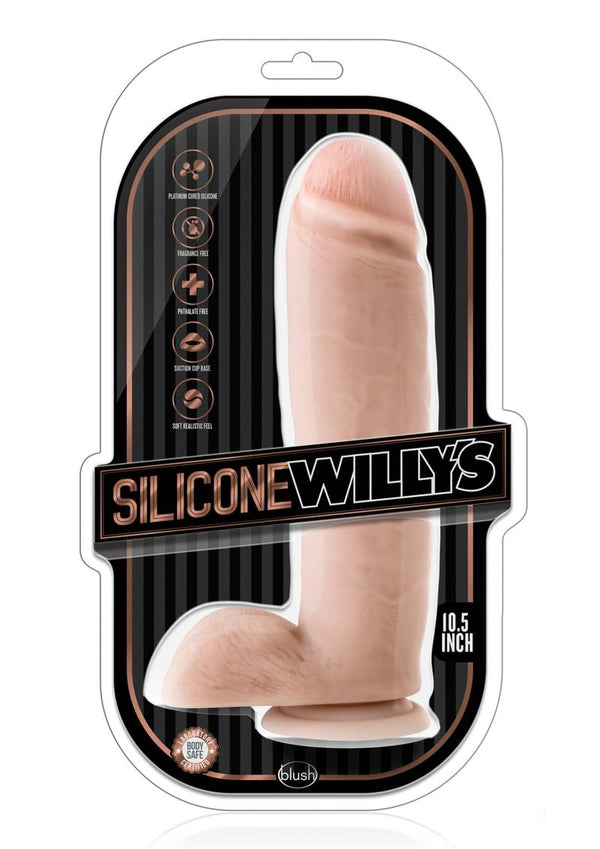 Silicone Willy's Silicone Dildo With Balls 10.5in - Vanilla