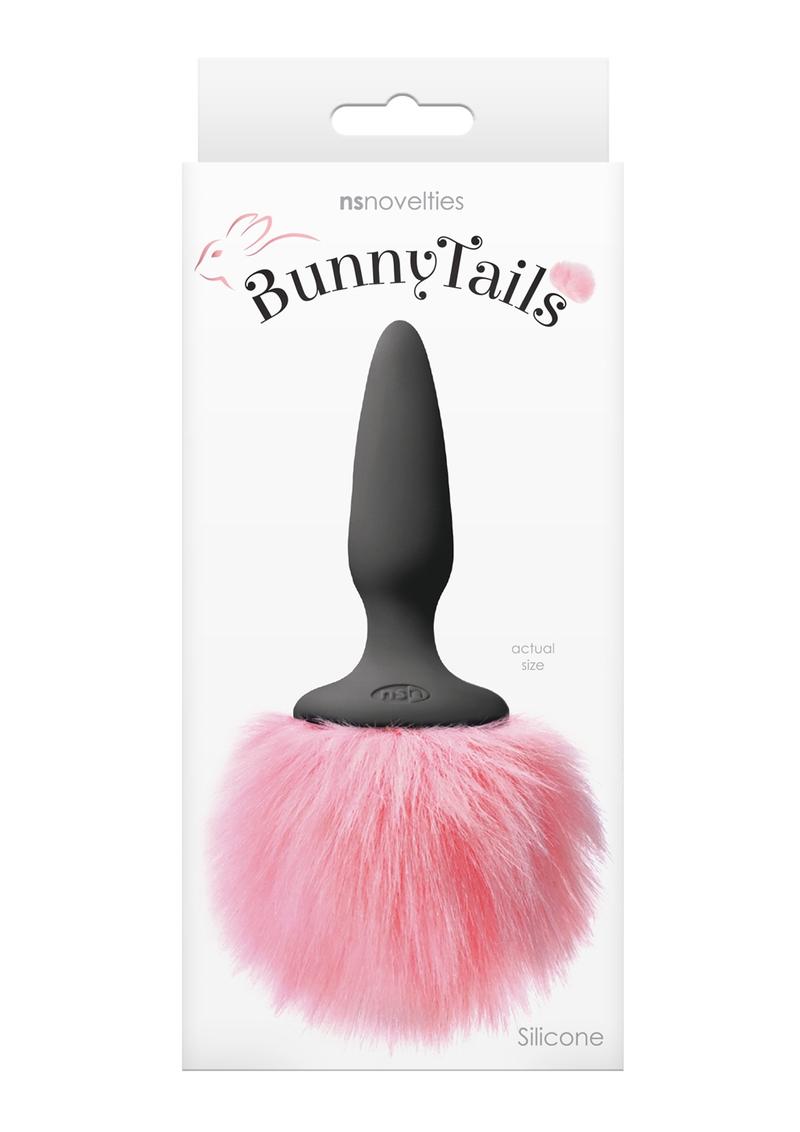 Bunny Tails Mini Pink Fur 5.31in Silicone Non-Vibrating Anal Plug