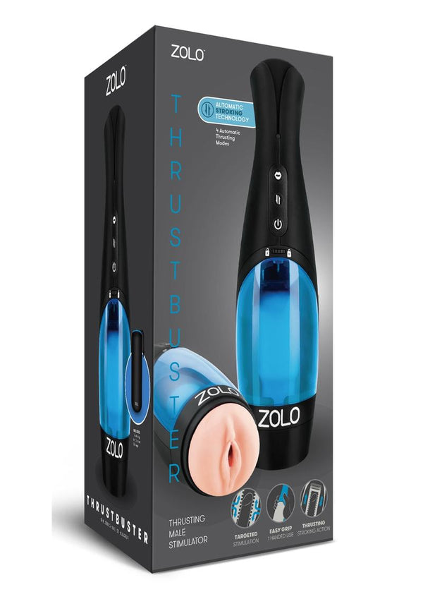 Zolo Thrustbuster Male Masturbator & Stroker Textured Vibrating Rechargeable