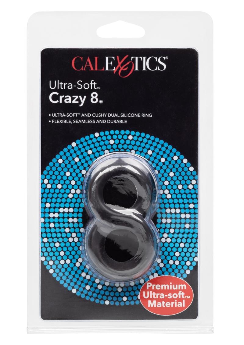 Ultra Soft Crazy 8 Silicone Cockring Black