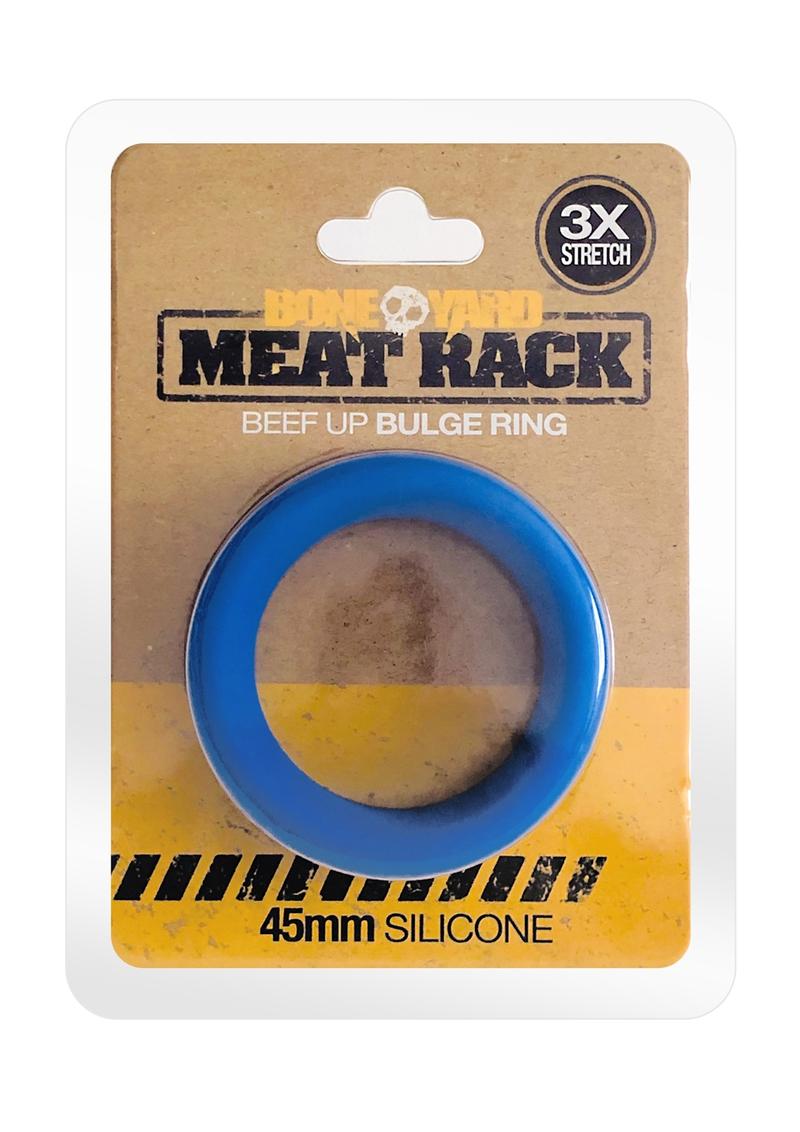 Bone Yard Meat Rack Beef Up Bulge Ring Silicone Cock Ring Blue