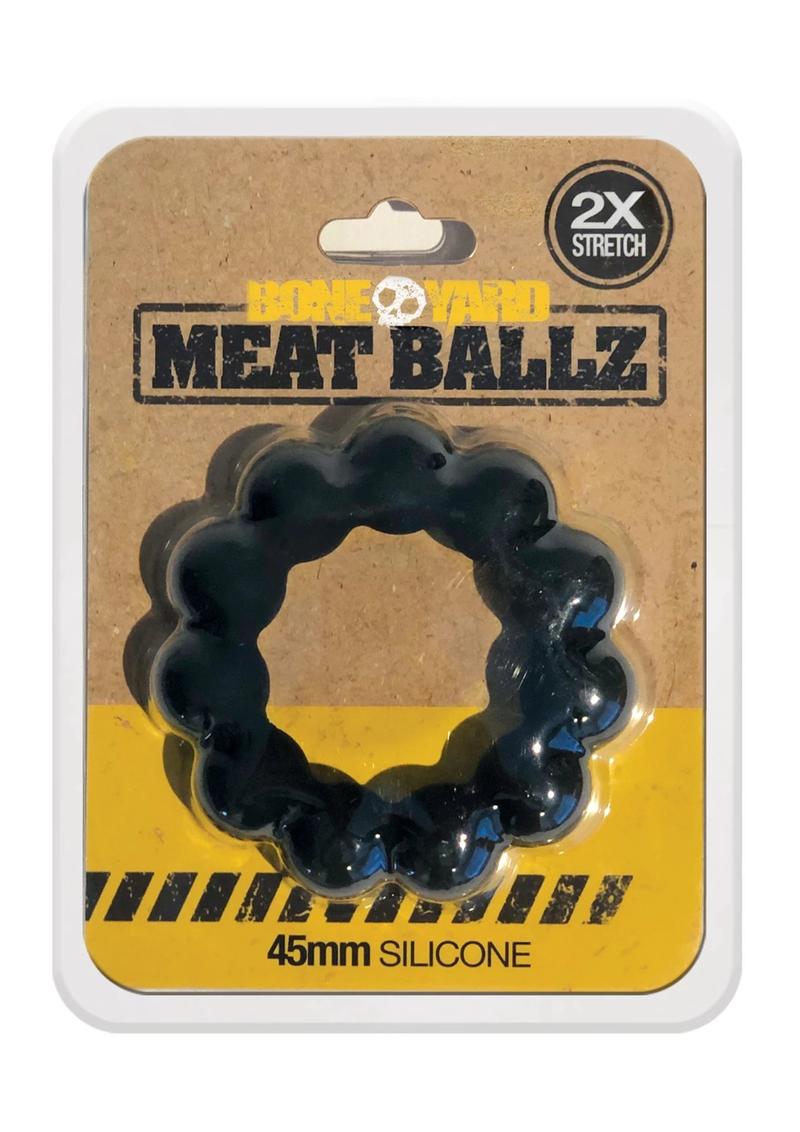 Bone Yard Meat Ballz Silicone Cock Ring Black