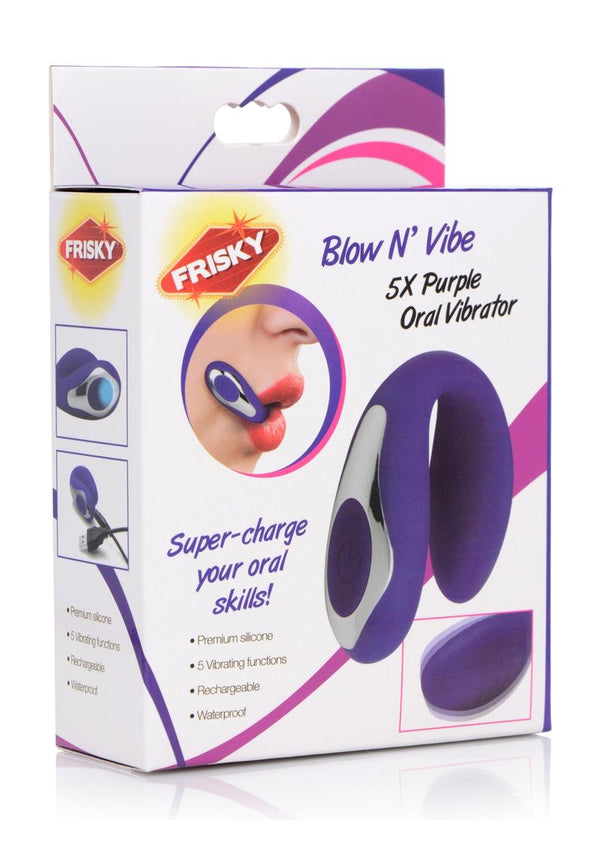Frisky Blow 'N Vibe 5X Oral Vibrator - Purple