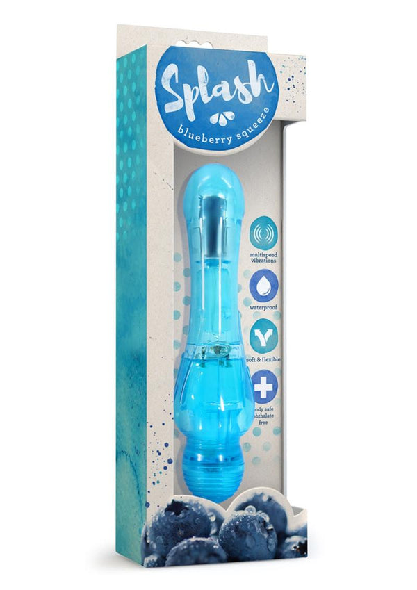 Splash Blueberry Squeeze Multi Speed Vibrator Waterproof Blue