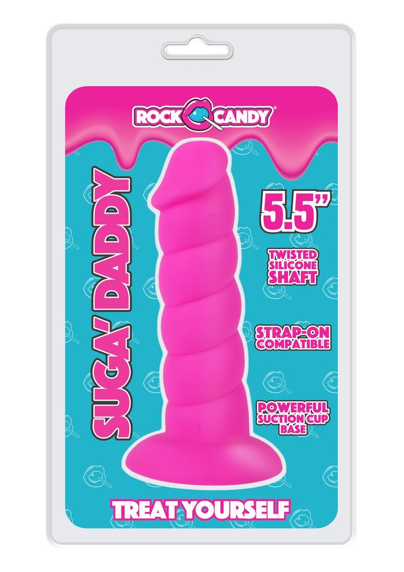 Rock Candy Suga Daddy 5.5" Dildo Non Vibrating Suction Cup Base Pink