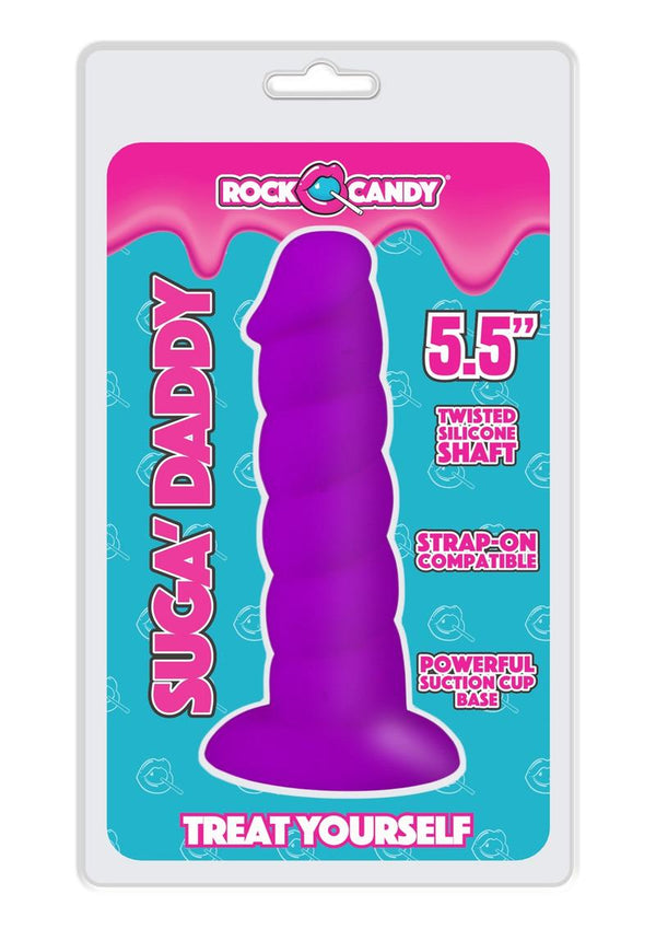 Rock Candy Suga Daddy 5.5" Dildo Non Vibrating Suction Cup Base Purple