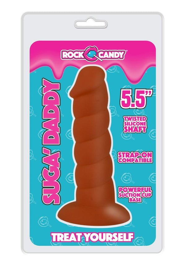 Rock Candy Suga Daddy 5.5" Dildo Non Vibrating Suction Cup Base Brown