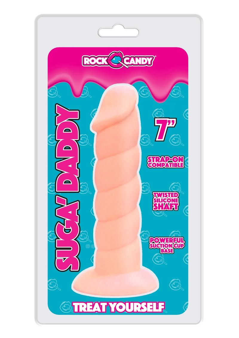 Rock Candy Suga Daddy 7" Dildo Non Vibrating Suction Cup Base Flesh