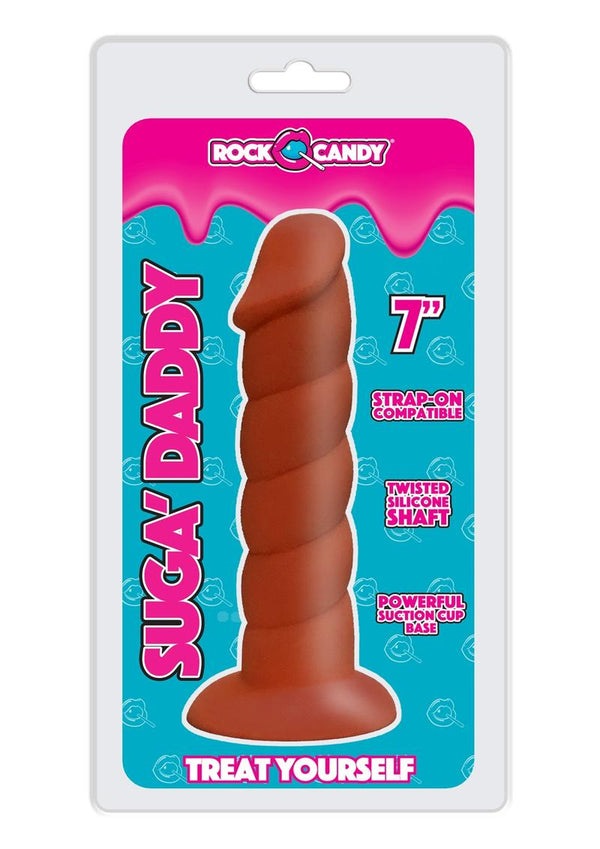 Rock Candy Suga Daddy 7" Dildo Non Vibrating Suction Cup Base Brown