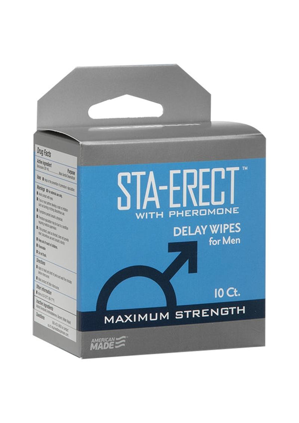 Sta-Erect Delay Wipes For Men With Pheromones (10 Pack)