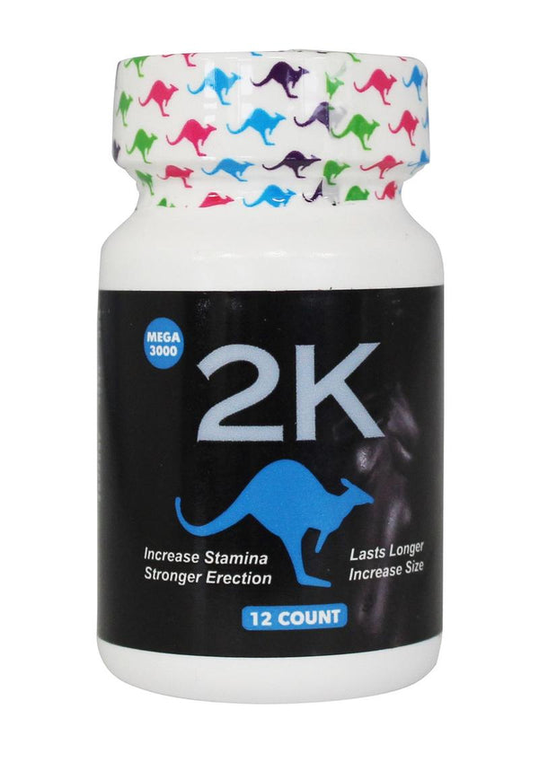 Kangaroo 2K Blue Mega 3000 Male Sexual Enhancement 12 Pills Per Bottle