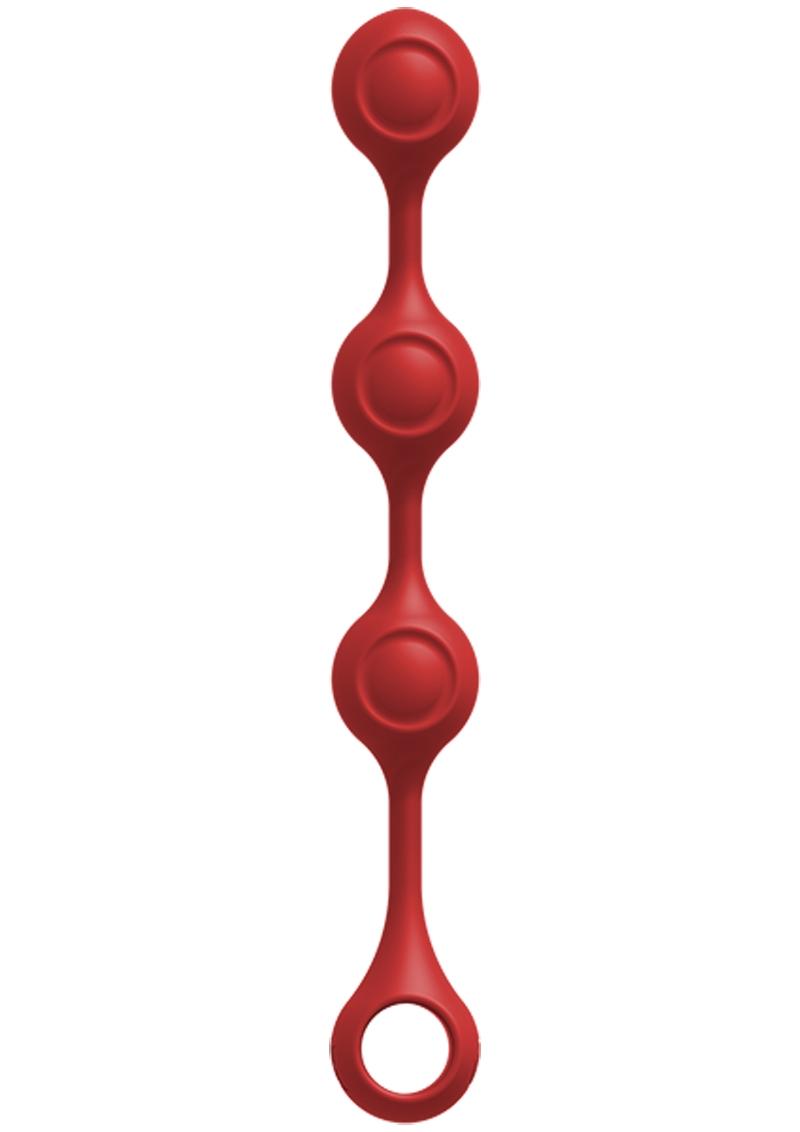 Kink Anal Essentials Weighted Silicone Beaded Anal Balls 13.5In - Red