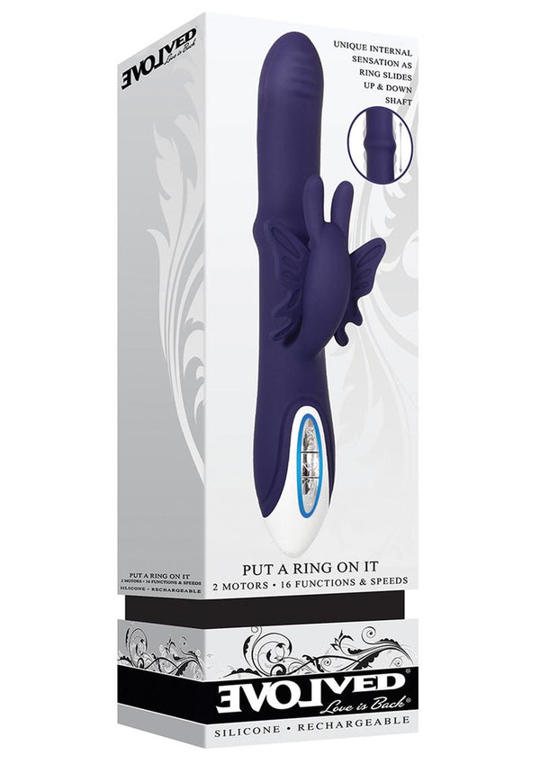 Put A Ring On It Multi Function Vibrator Silicone Rechargeable Purple