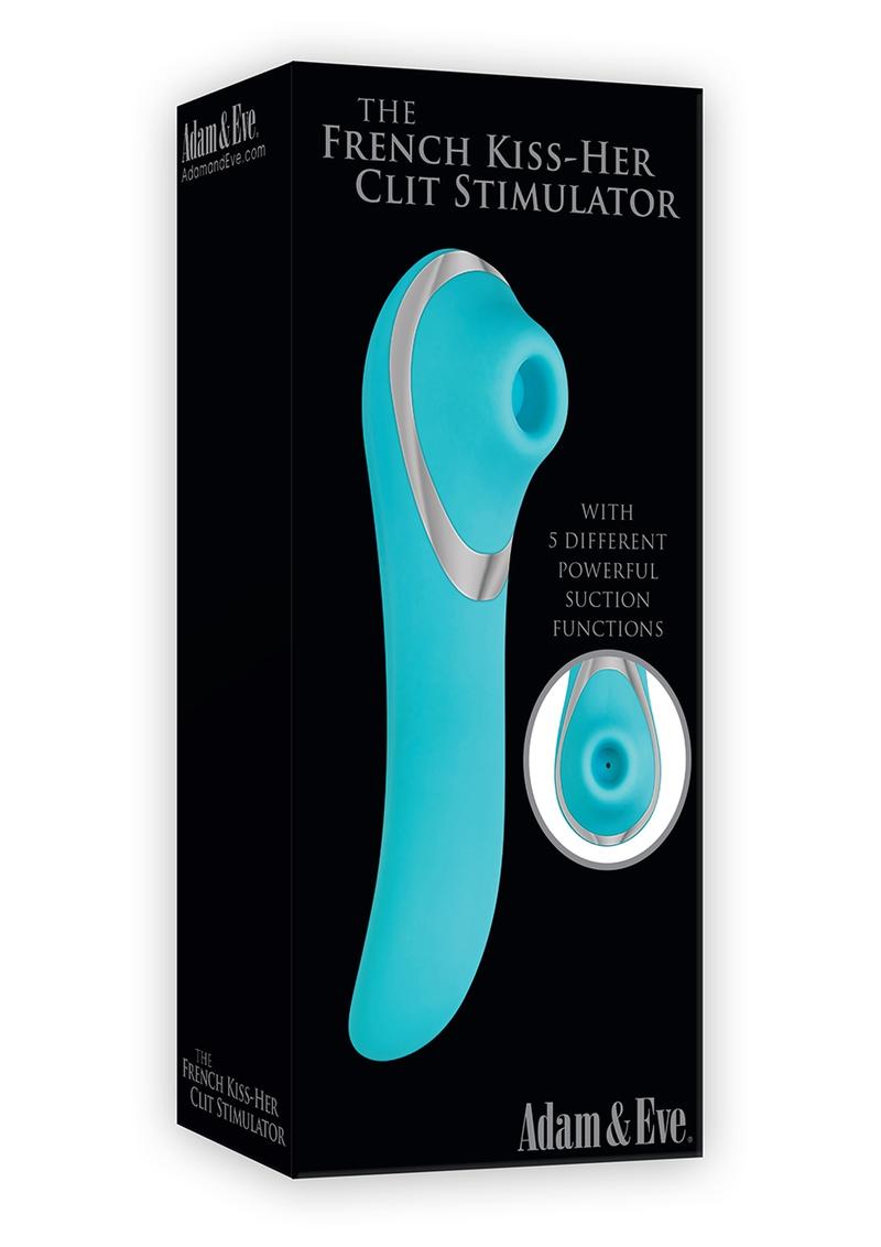 Adam & Eve French Kiss Her Clit Stimulator Rechargeable Silicone Splashproof Teal