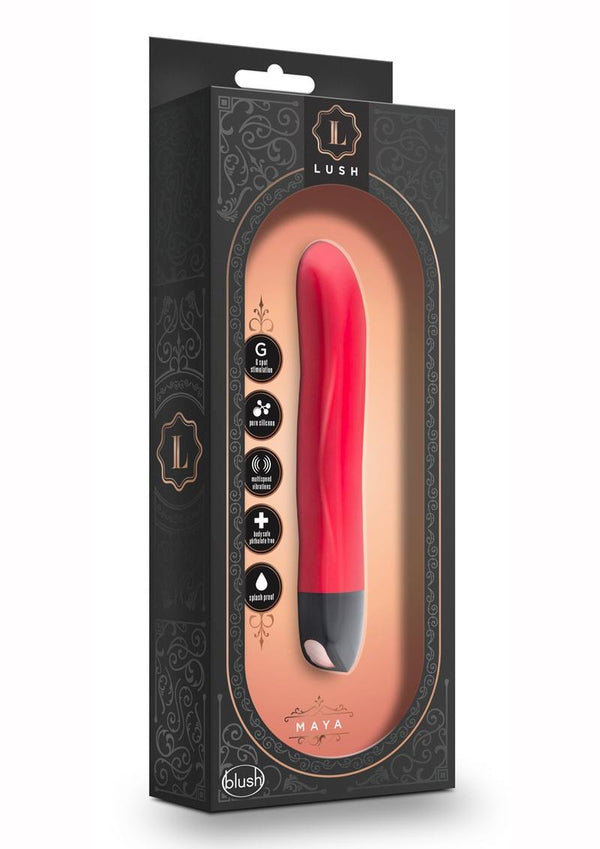 Lush Maya G-Spot Vibrator Usb Rechargeable Silicone Splashproof Red