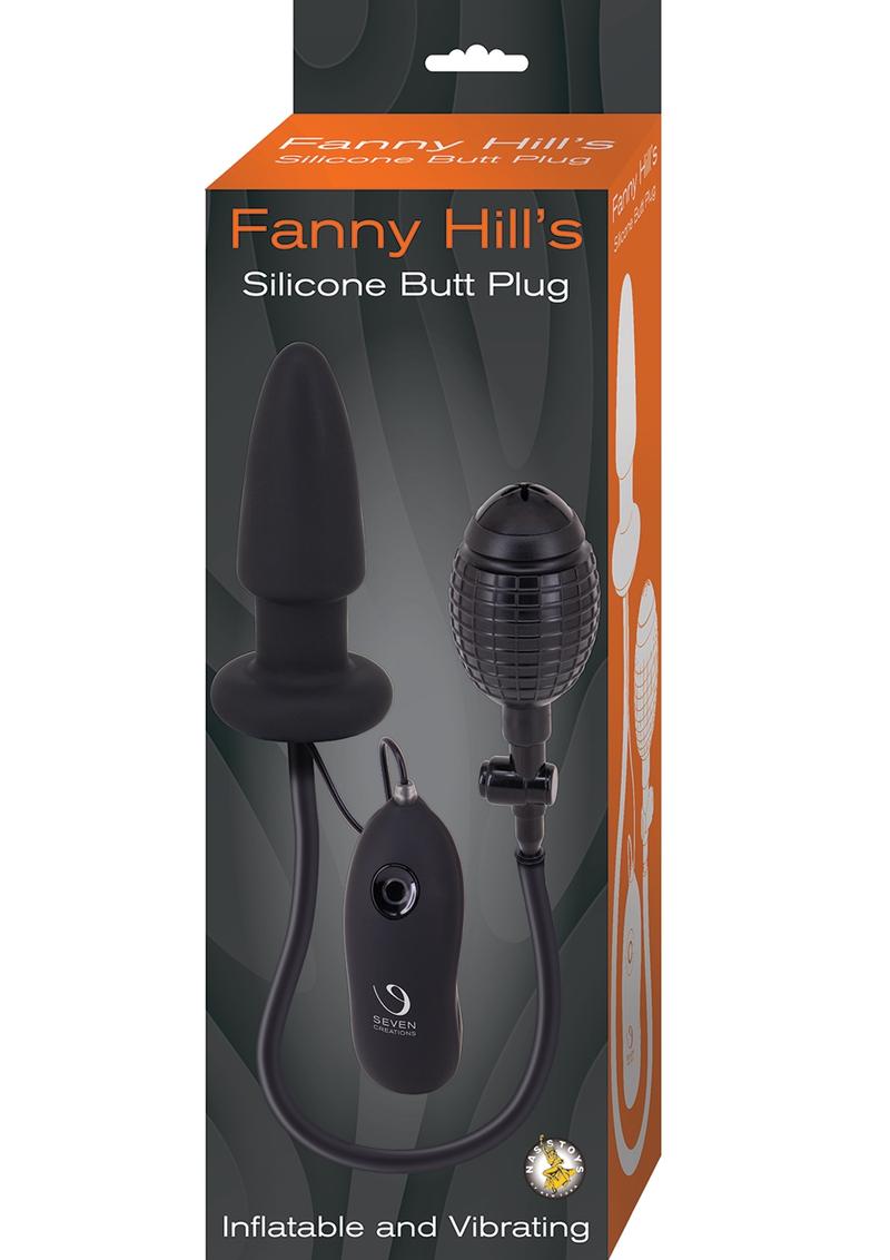Fanny Hills Silicone Butt Plug Inflatable and Vibrating Black