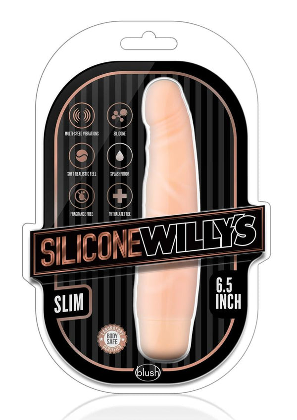 Silicone Willy's Slim Vibrating Dildo 6.5in - Vanilla