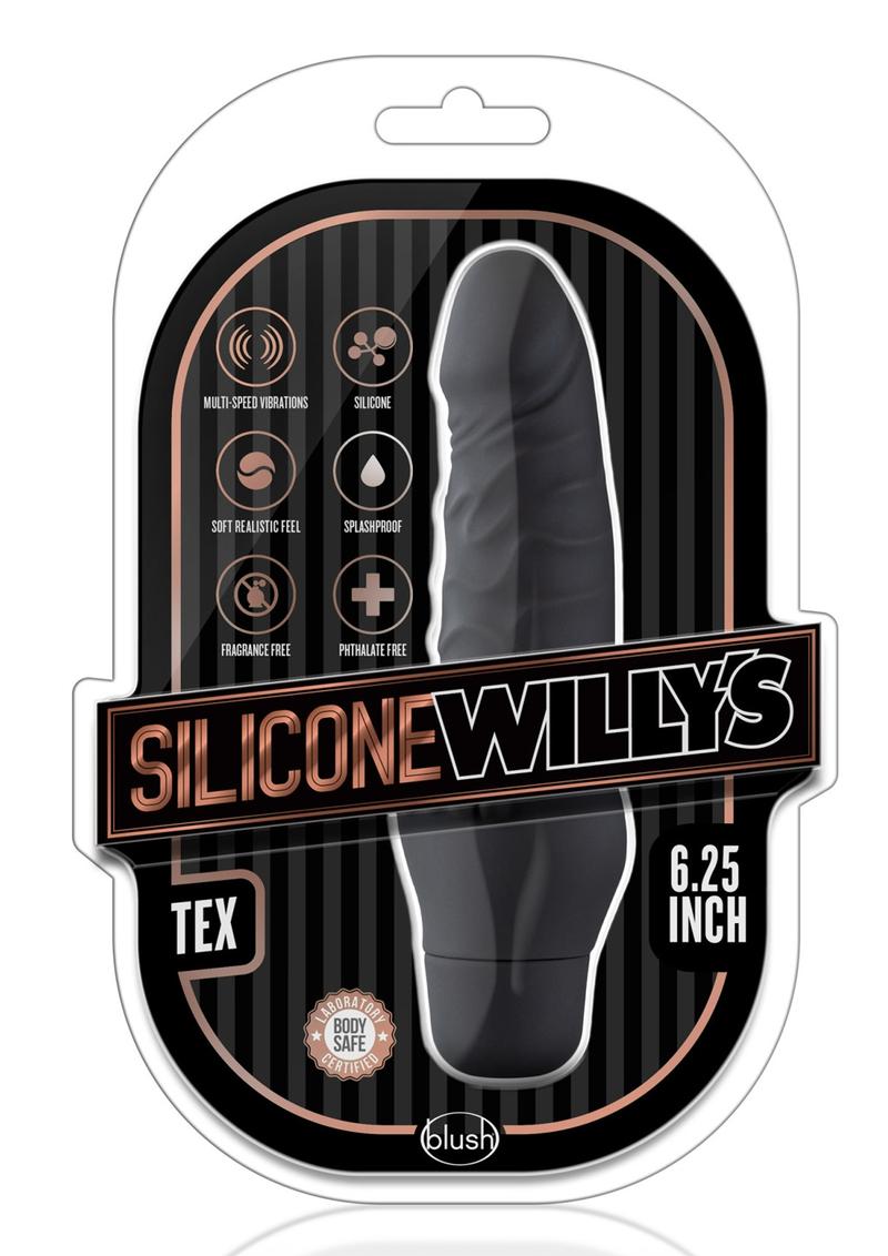 Silicone Willy'S Tex Vibrating Dildo 6.25In - Black