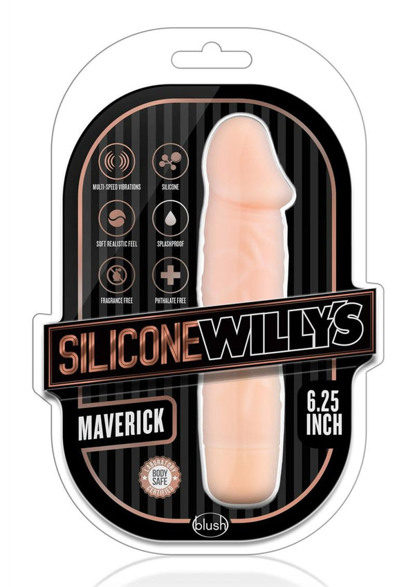 Silicone Willy'S Maverick Vibrating Dildo 6.25In - Vanilla