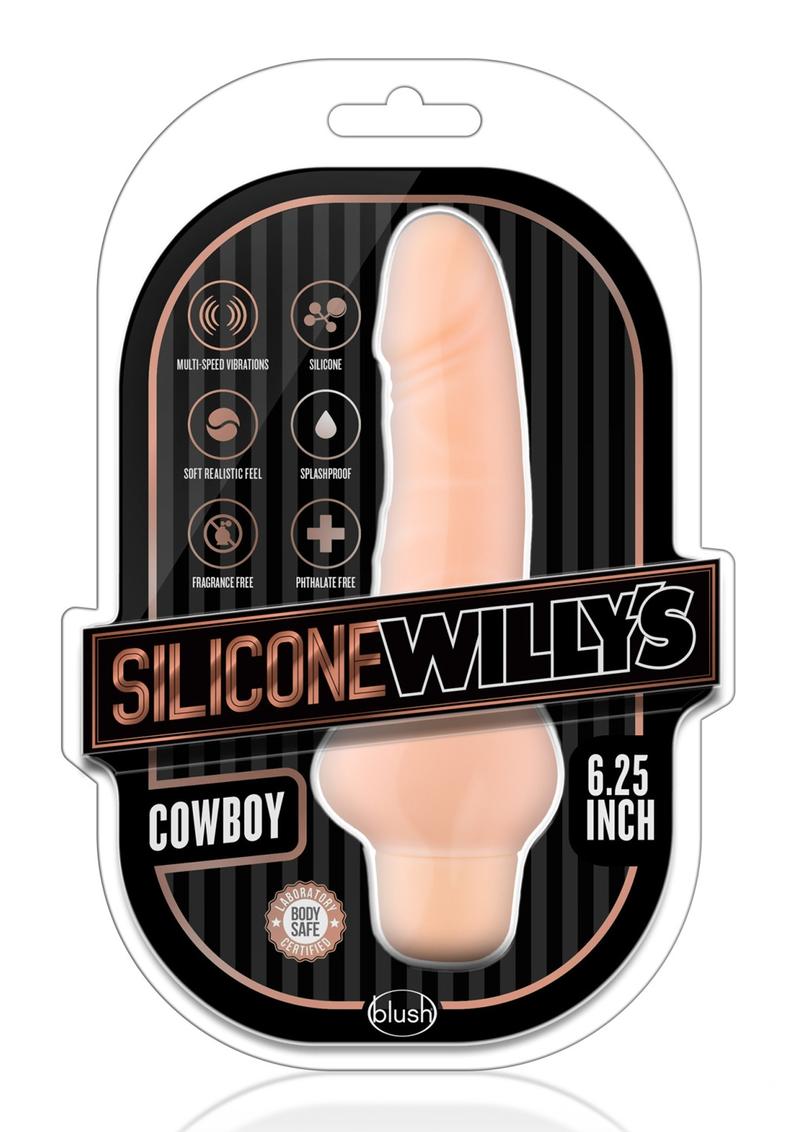 Silicone Willy's Cowboy Vibrating Dildo 6.25in - Vanilla