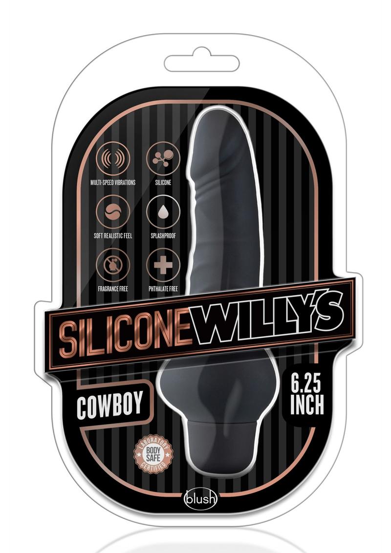 Silicone Willy'S Cowboy Vibrating Dildo 6.25In - Black