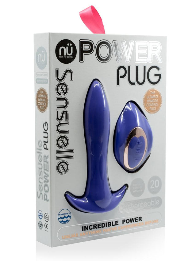 Power Plug Remote Control Anal Plug Rechargeable Waterproof Vibrating Purple