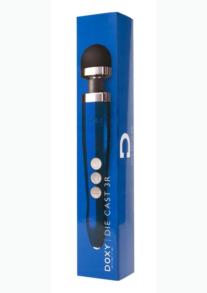 Doxy Die Cast 3 USB Rechargeable Vibrating Wand Massager Blue Flame