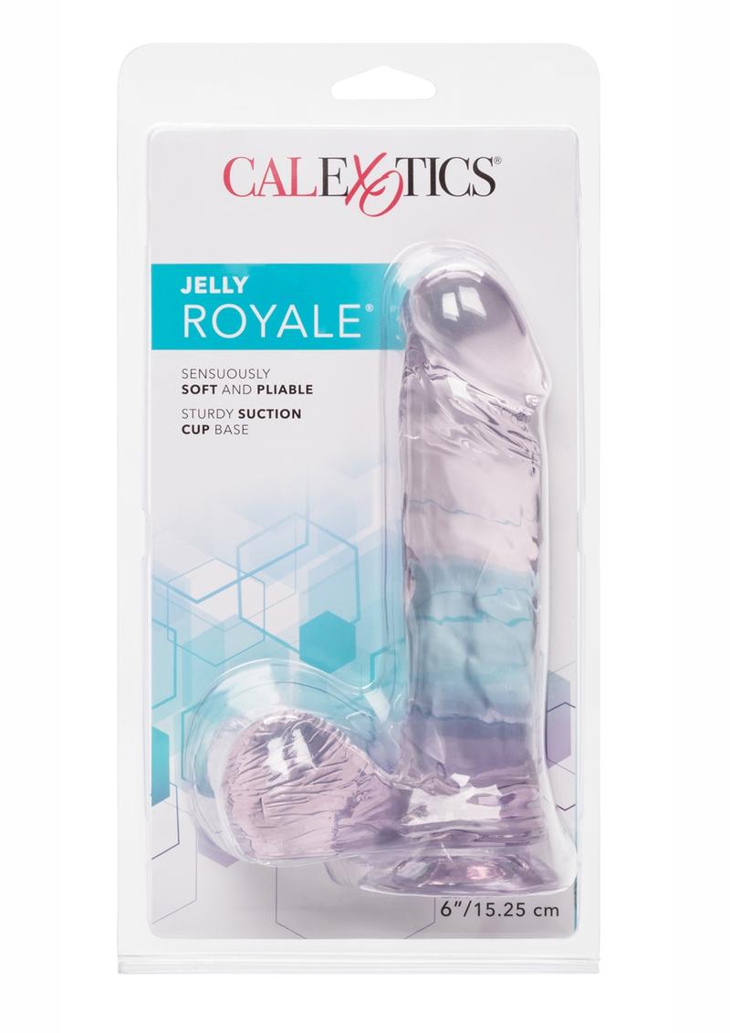 Jelly Royale Dong With Suction Cup 6 Inch Clear