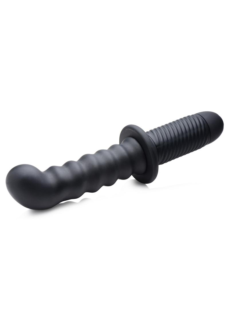 Ass Thumpers The Skew 10X Vibrating Anal Tjruster With Textured Handle Waterproof Black