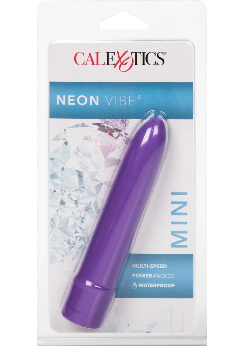 Mini Neon Vibes Multi Speed Vibrator 4.6 Inch Purple