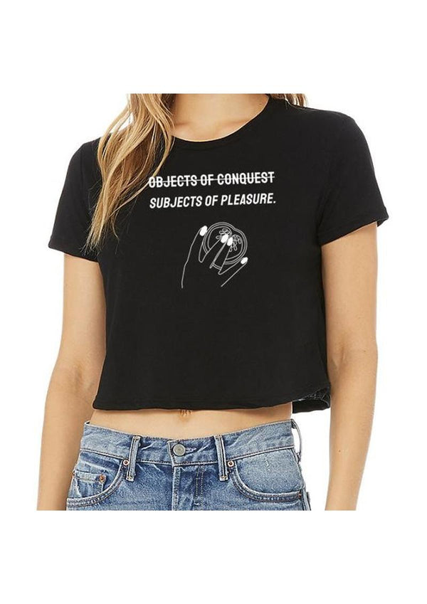 Objects Of Conquest Crop T-Shirt - Size Sm - Black