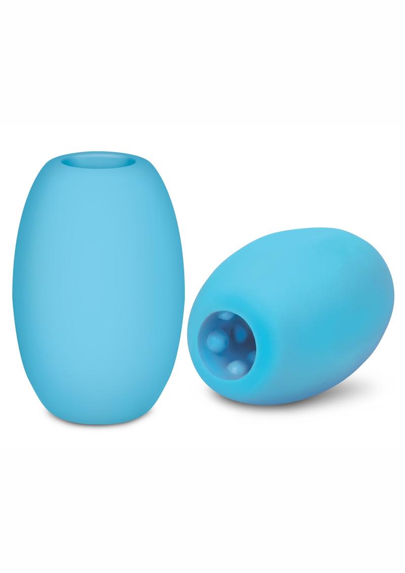 Zolo Squeezable & Textured Mini Bubble Male Masurbator Non Vibrating Blue