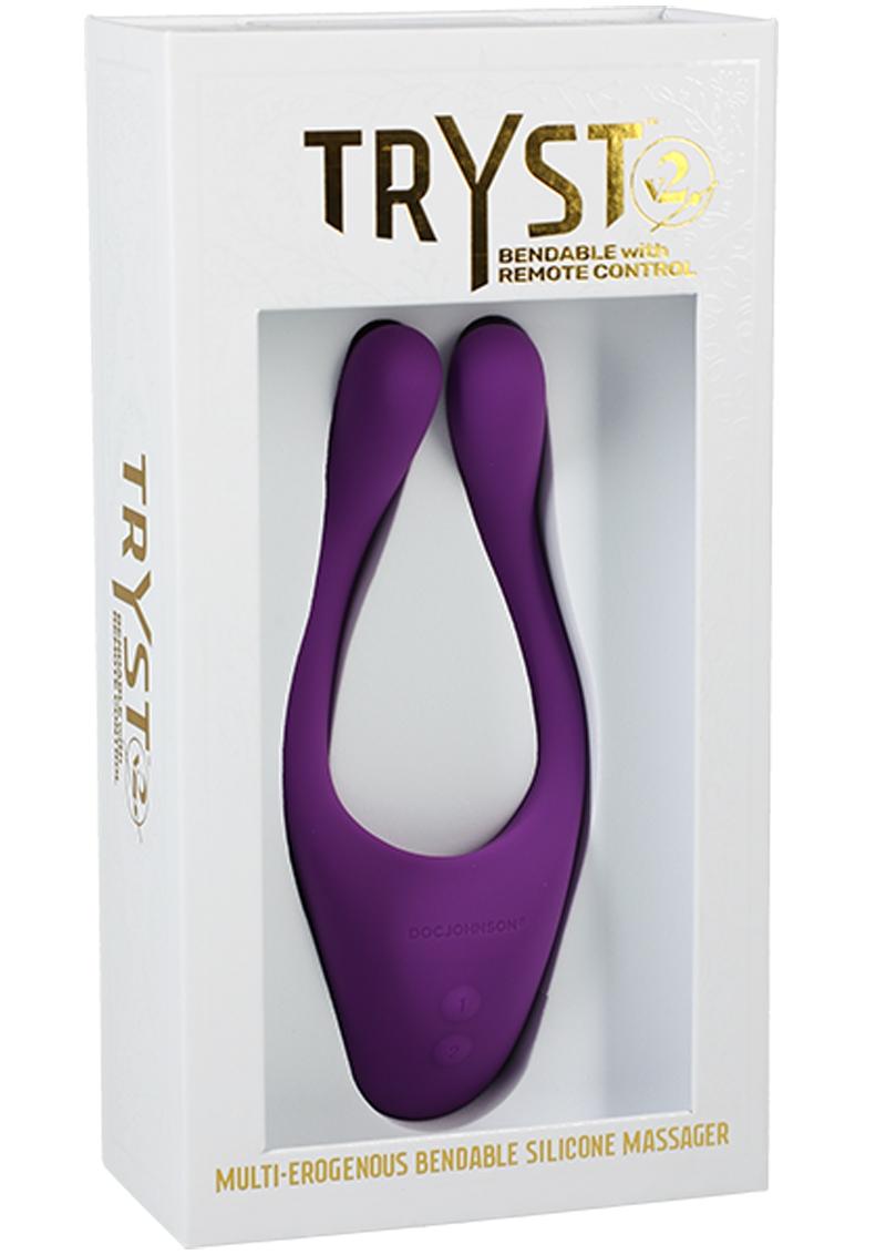 Tryst V2 Bendable With Remote Control Vibrating Silicone Massager  Purple