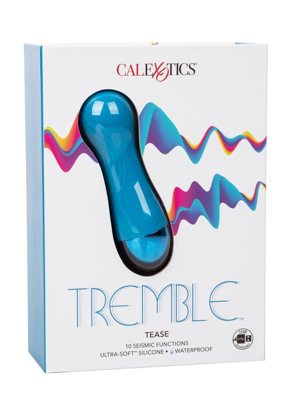 Tremble Tease Silicone Usb Rechargeable Massager Waterproof Blue 4.75 Inches