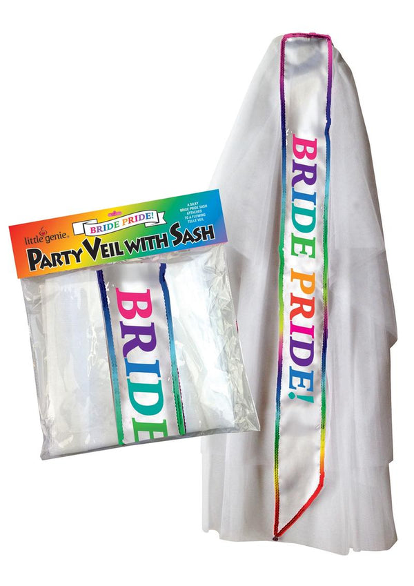 Bride Pride Party Veil With Sash White
