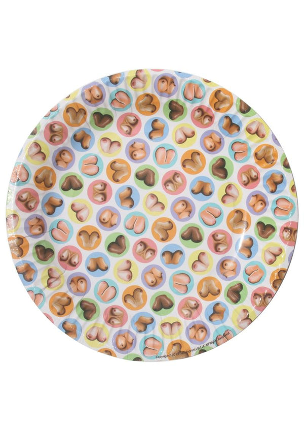 Candy Prints Dirty Dishes Mini Boob Style Paper Plates 7 Inches 8 Each Per Pack